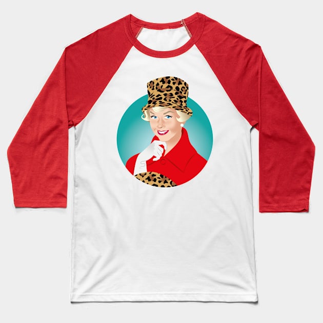 Lady in leopard print hat Baseball T-Shirt by AlejandroMogolloArt